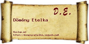 Dömény Etelka névjegykártya