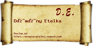 Dömény Etelka névjegykártya